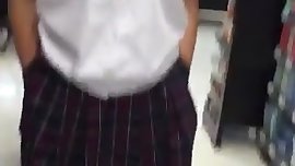 creeping on busty teen in the supermarket