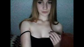 Sexy teen playing with tits