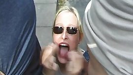 This young and good-looking bitch gets fucked outdoor